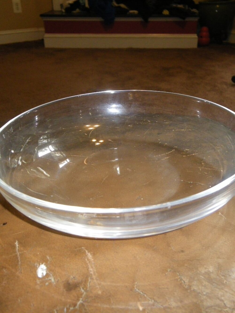 Vintage Small Thick Glass Serving Bowl
